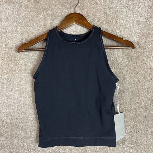 Everlane The Perform Crop Tank Top Womens Size XS Black Stretch‎ Nylon Shirt NEW - Picture 2 of 10